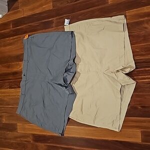 Gray and Tan Women's Shorts